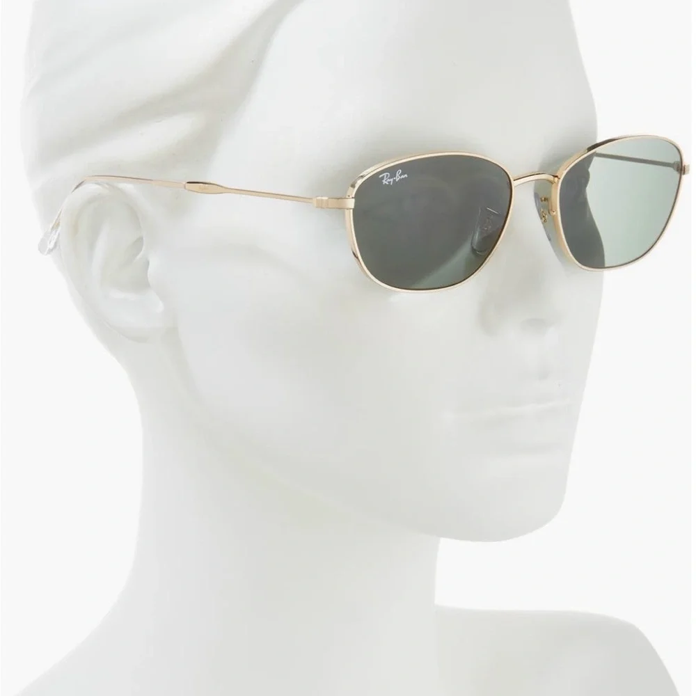 Ray-Ban Women's Sunglasses with Gold Frame and Green Lenses - Picture 1 of 3